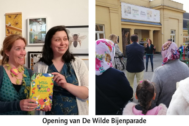 auteurs van het boek Wilde Bijenparade stellen zich voor op de opening van onze tijdelijke tentoonstelling